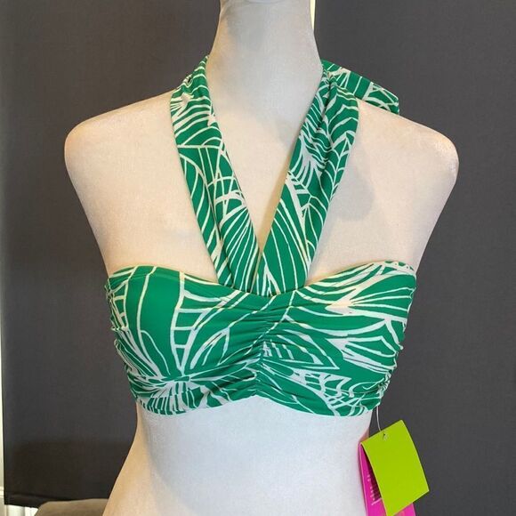 Women’s Tabitha Brown Linear Floral Print Halter Neck Bikini Top XXS (00) - Picture 1 of 9